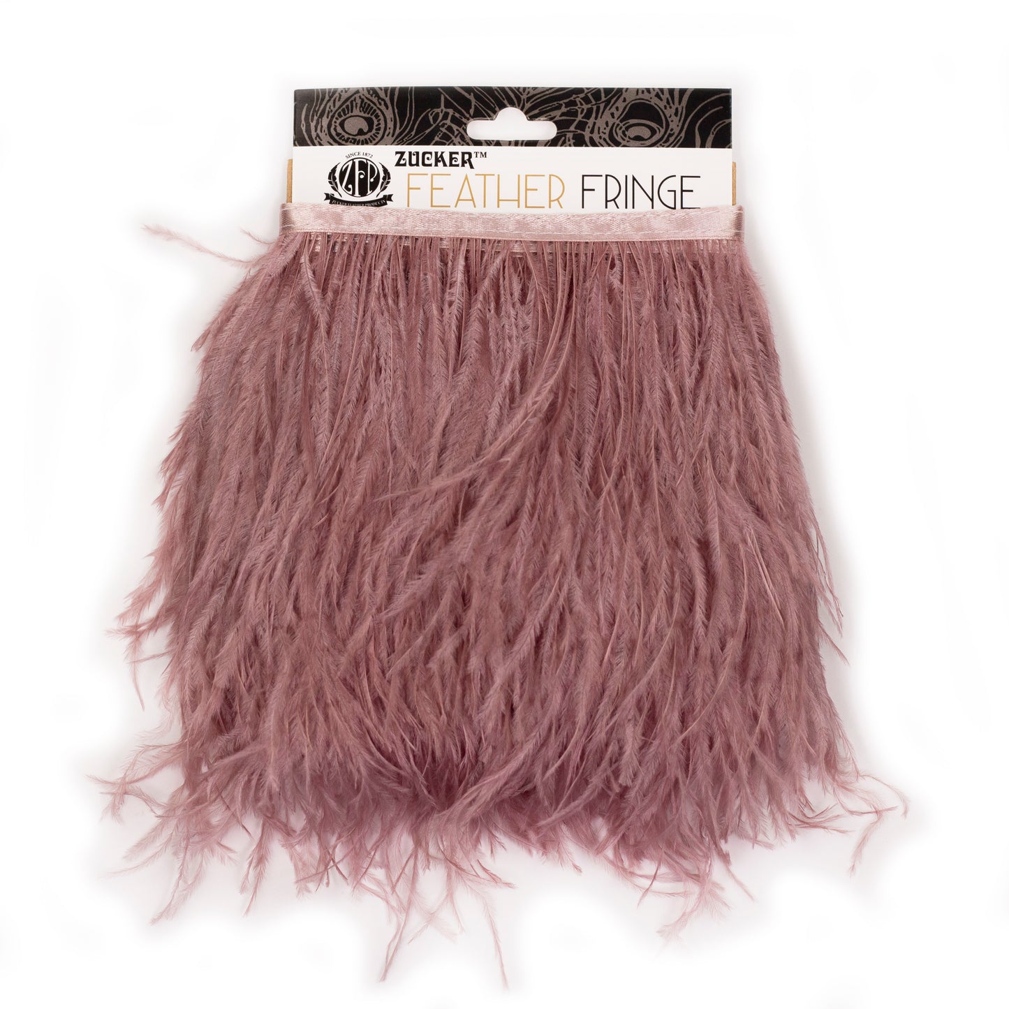 One-Ply Ostrich Feather Fringe - 5 Yards - Mauve