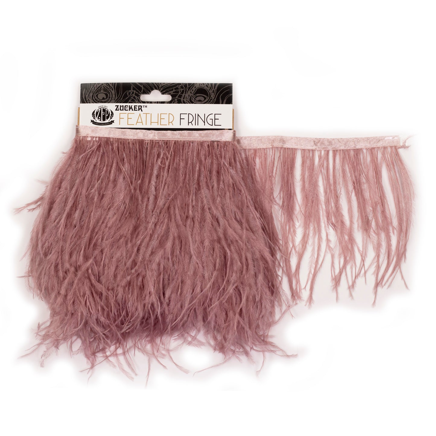 One-Ply Ostrich Feather Fringe - 5 Yards - Mauve