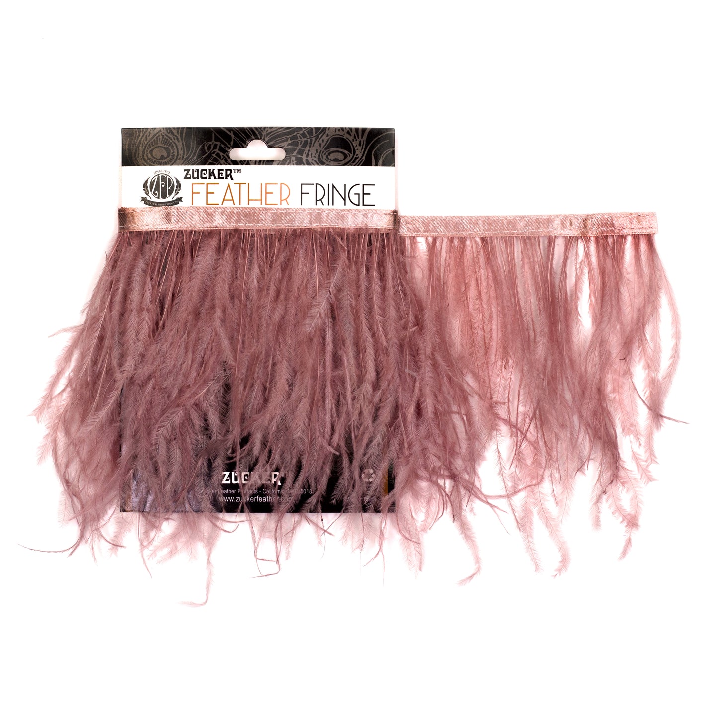 One-Ply Ostrich Feather Fringe - 1 Yard - Mauve