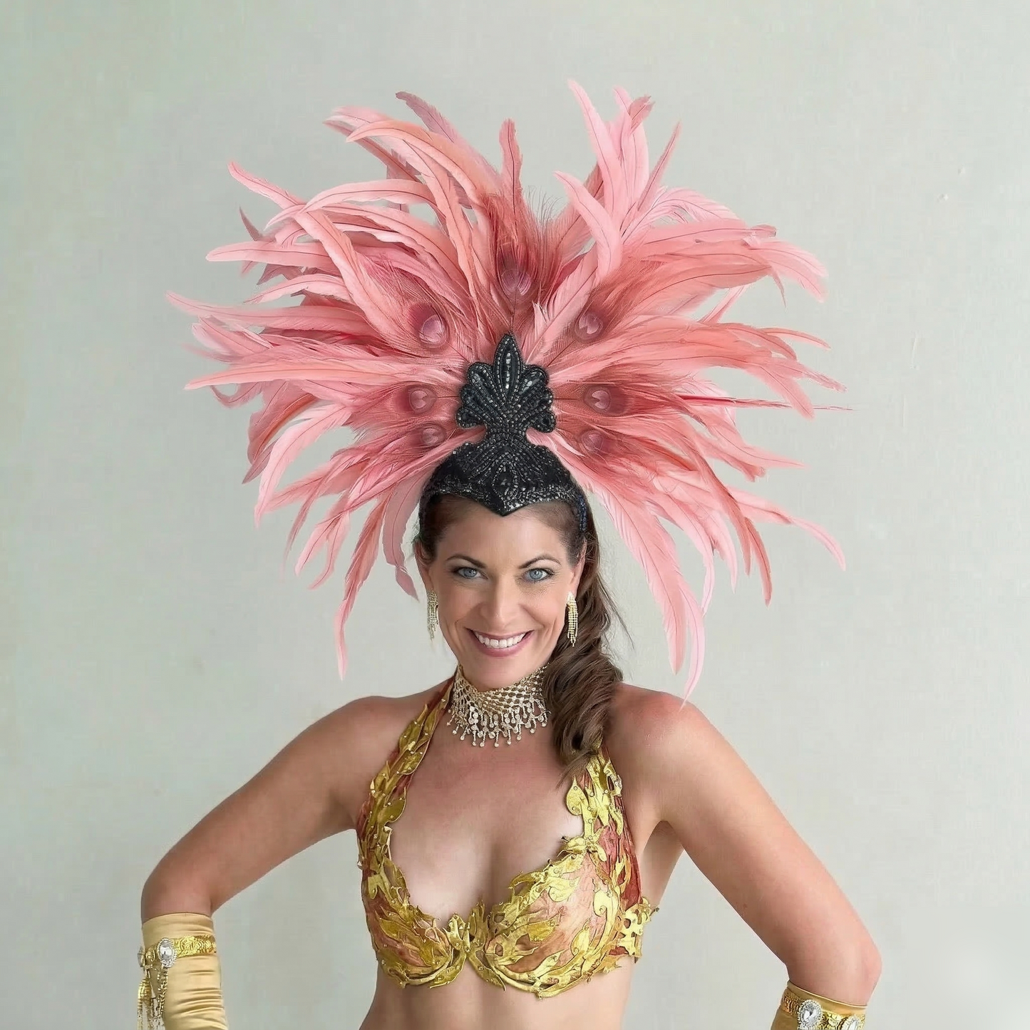 Zizi Candy Pink Showgirl Feather Headpiece