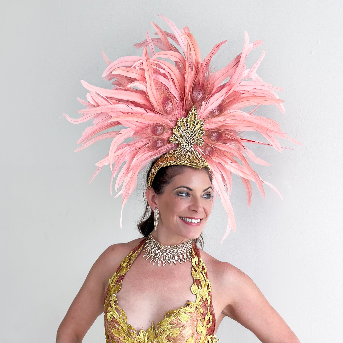 Zizi Candy Pink Showgirl Feather Headpiece