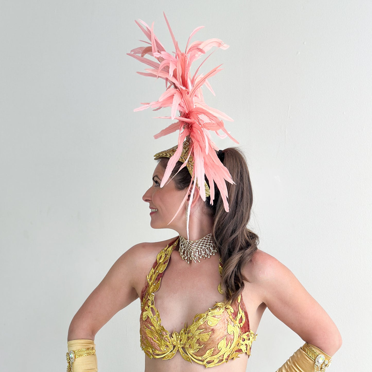 Zizi Candy Pink Showgirl Feather Headpiece
