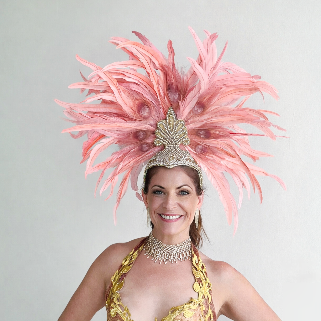 Zizi Candy Pink Showgirl Feather Headpiece