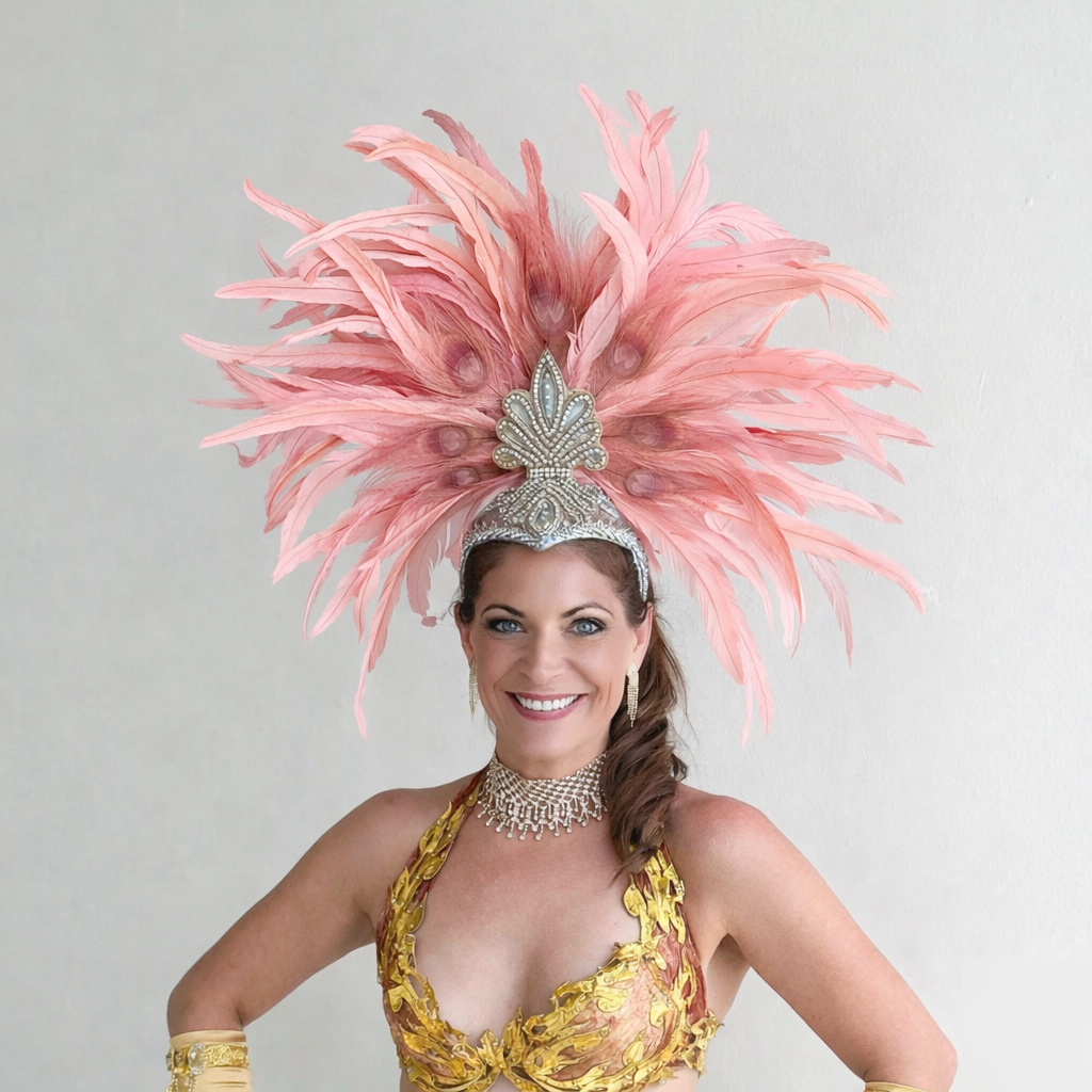 Zizi Candy Pink Showgirl Feather Headpiece