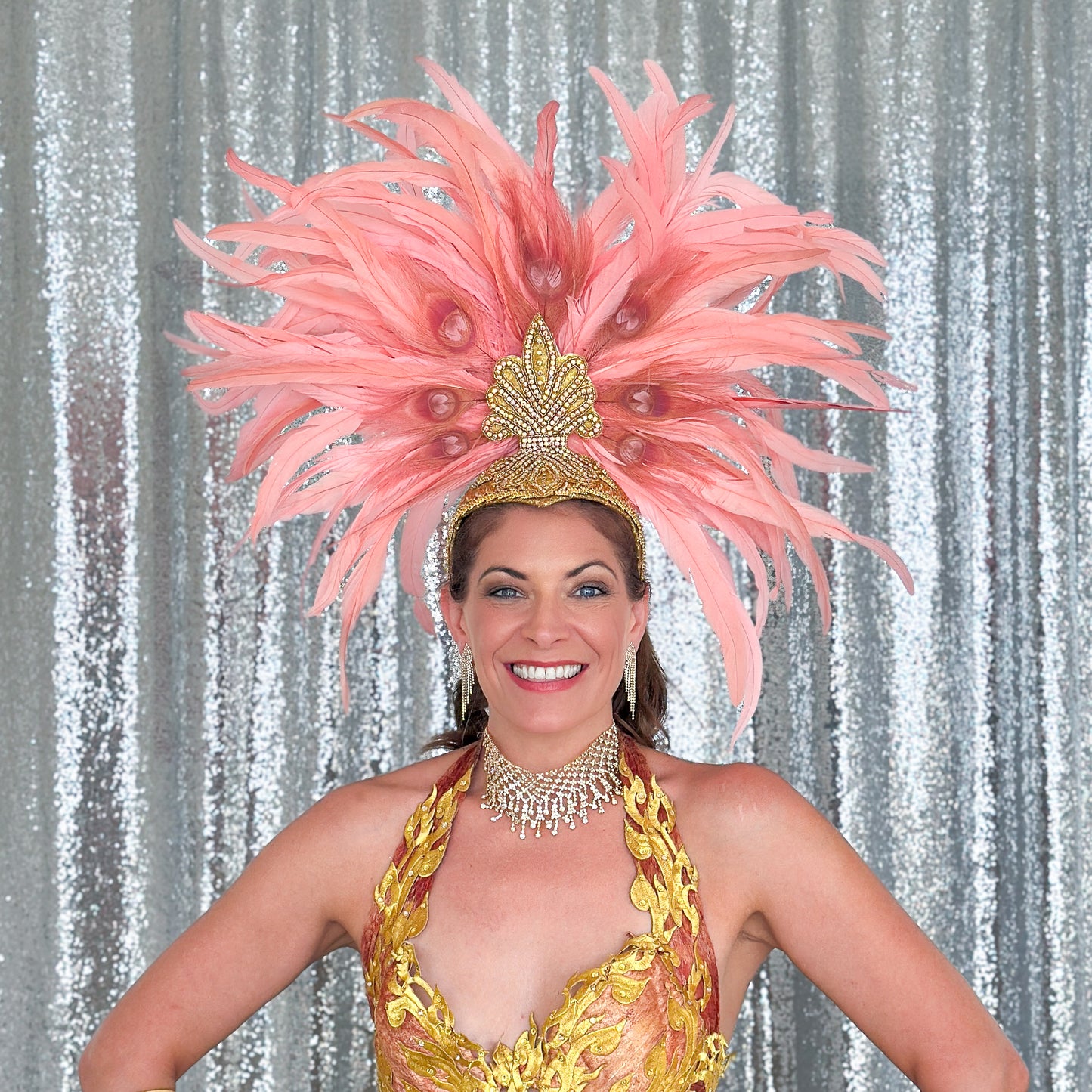 Zizi Candy Pink Showgirl Feather Headpiece