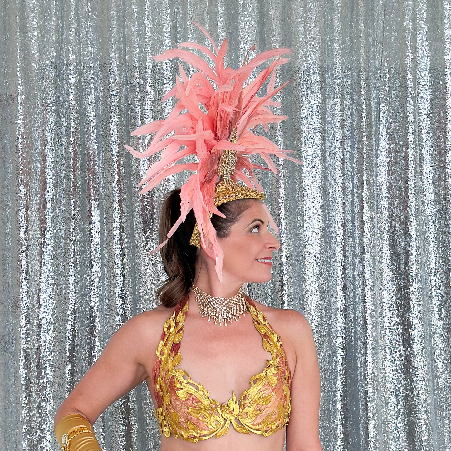 Zizi Candy Pink Showgirl Feather Headpiece