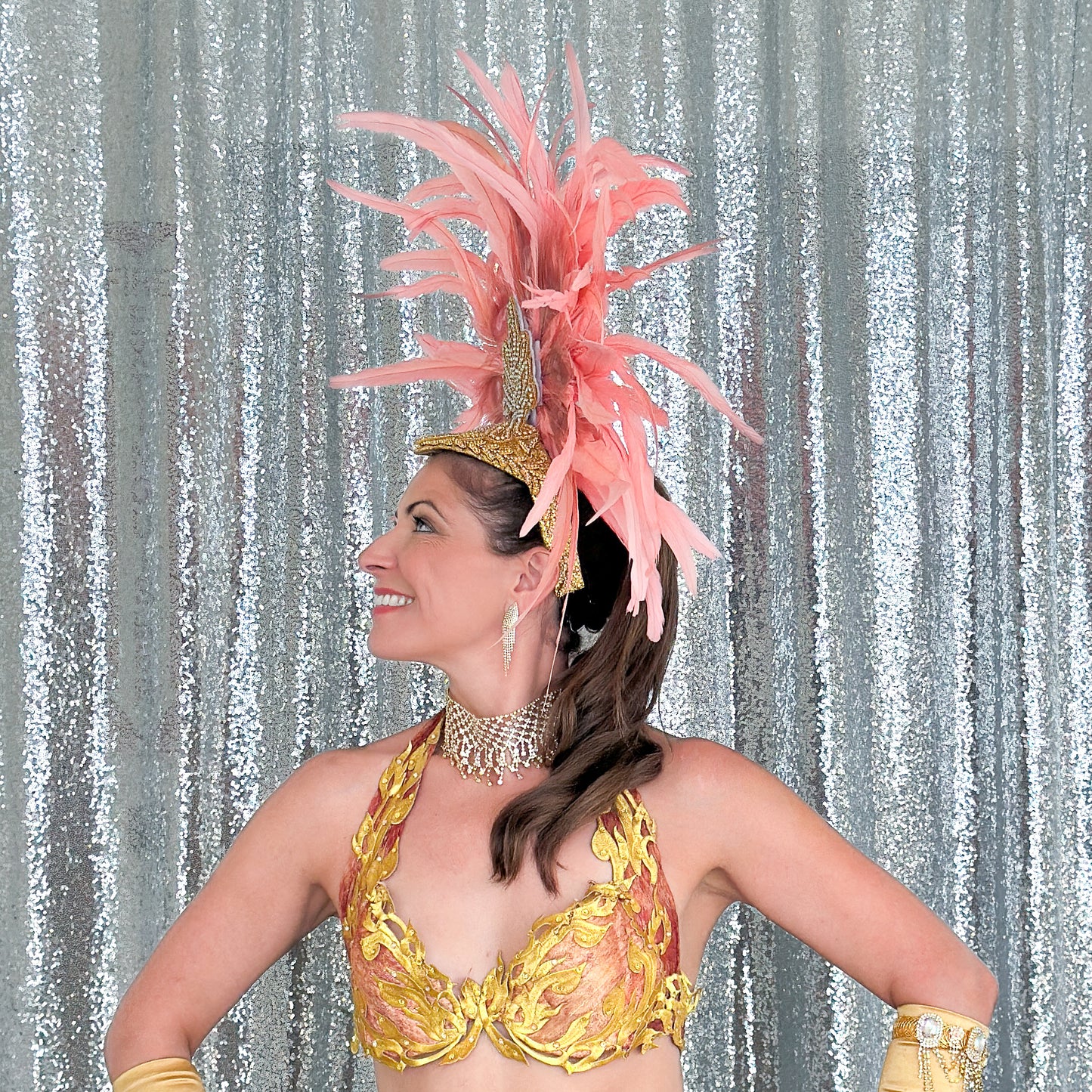 Zizi Candy Pink Showgirl Feather Headpiece