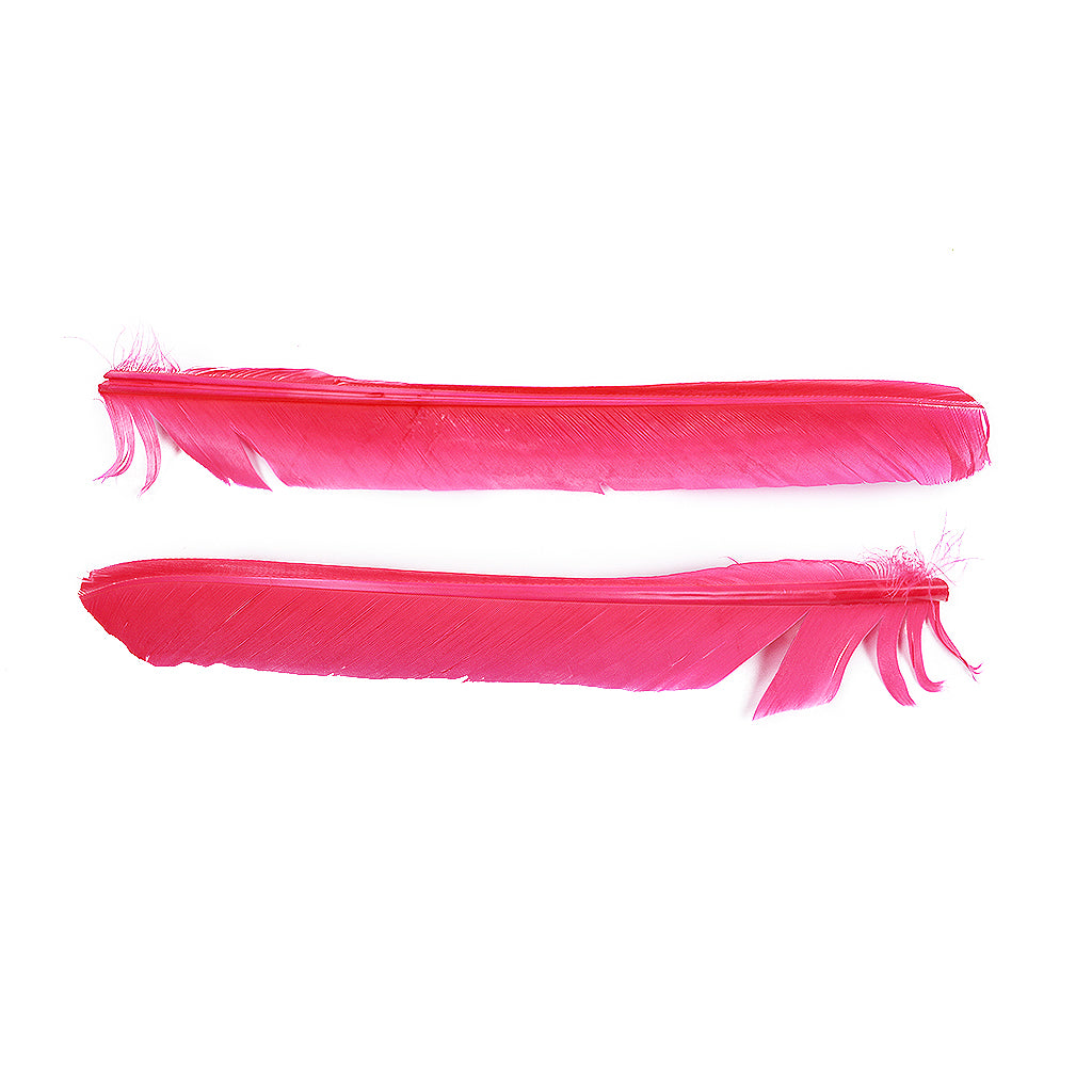 Shocking Pink Cut Turkey Pointer Feathers 8-12"