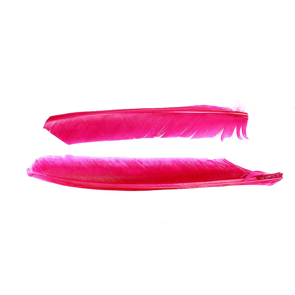 Shocking Pink Cut Turkey Pointer Feathers 8-12"