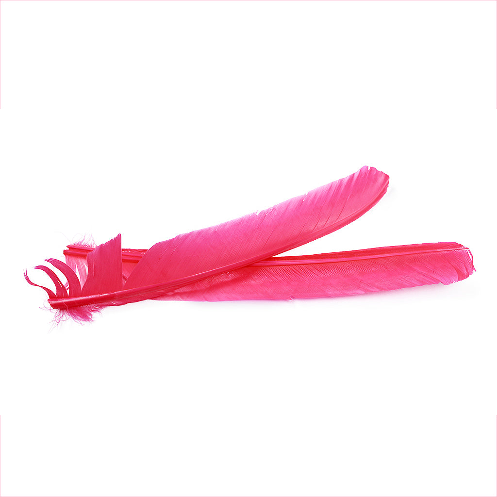 Shocking Pink Cut Turkey Pointer Feathers 8-12"