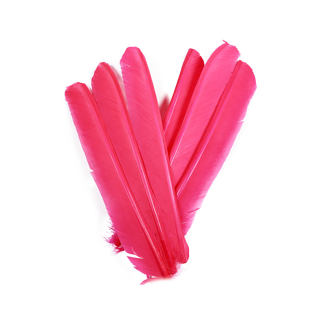 Shocking Pink Cut Turkey Pointer Feathers 8-12"