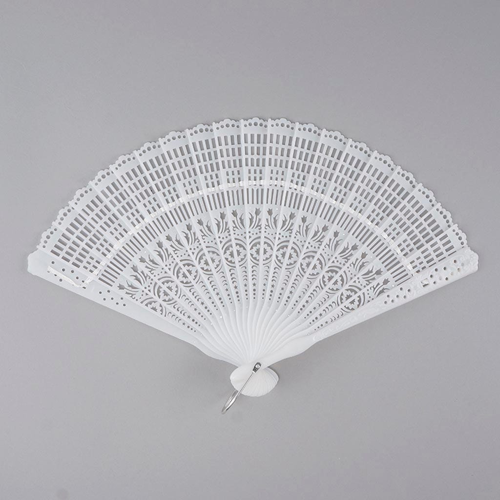 Plastic Fan Stave - White - Feathers