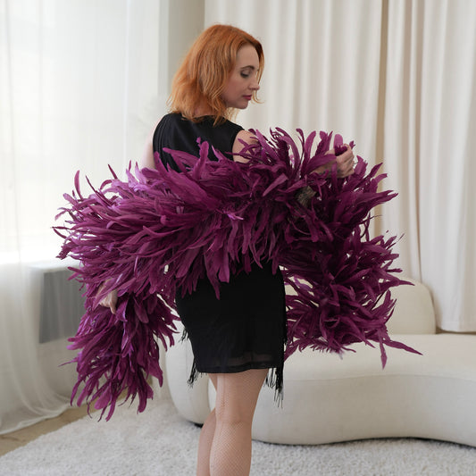 Limited Edition Purple Coque Tail Feather Boa