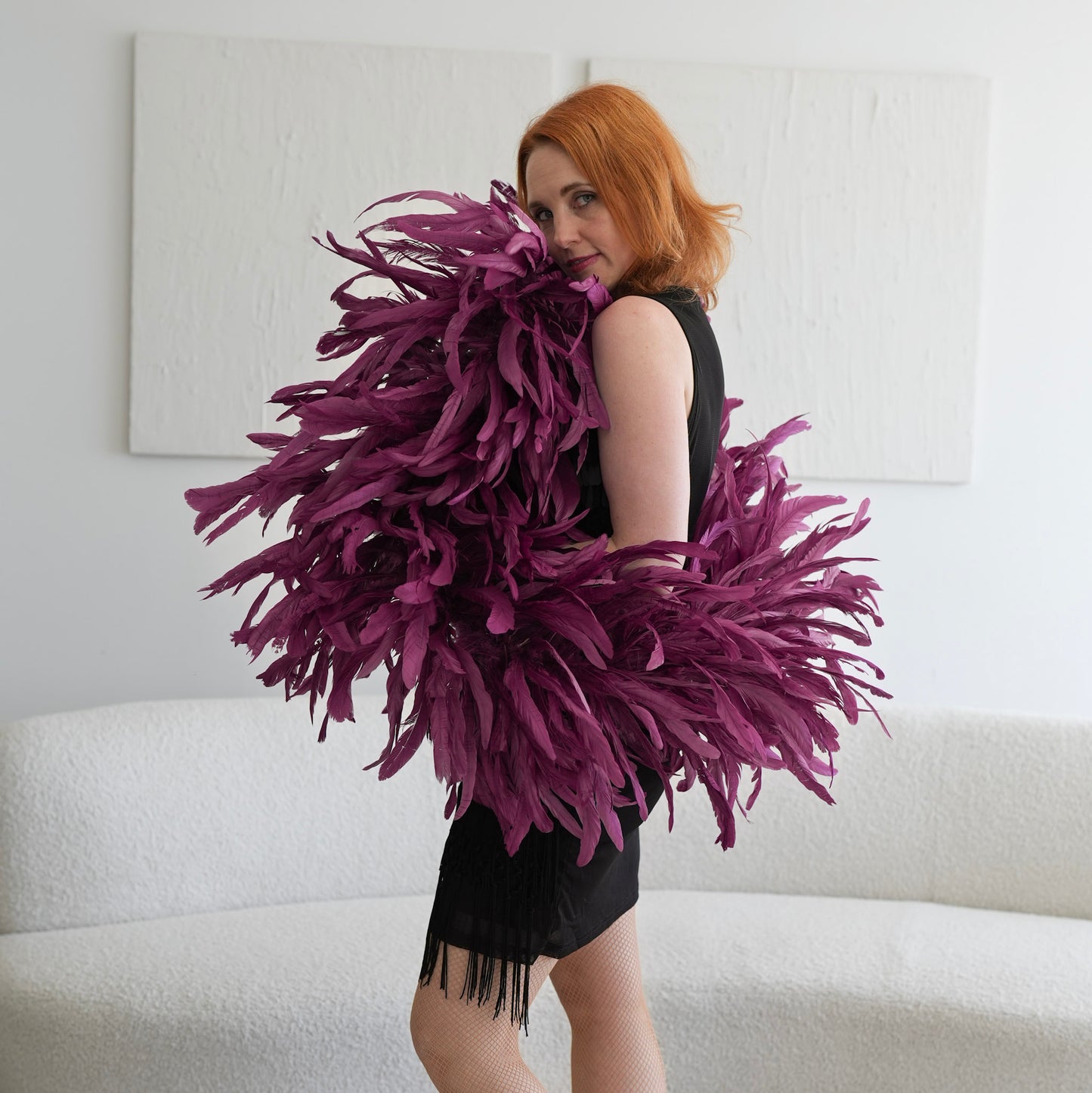 Limited Edition Purple Coque Tail Feather Boa