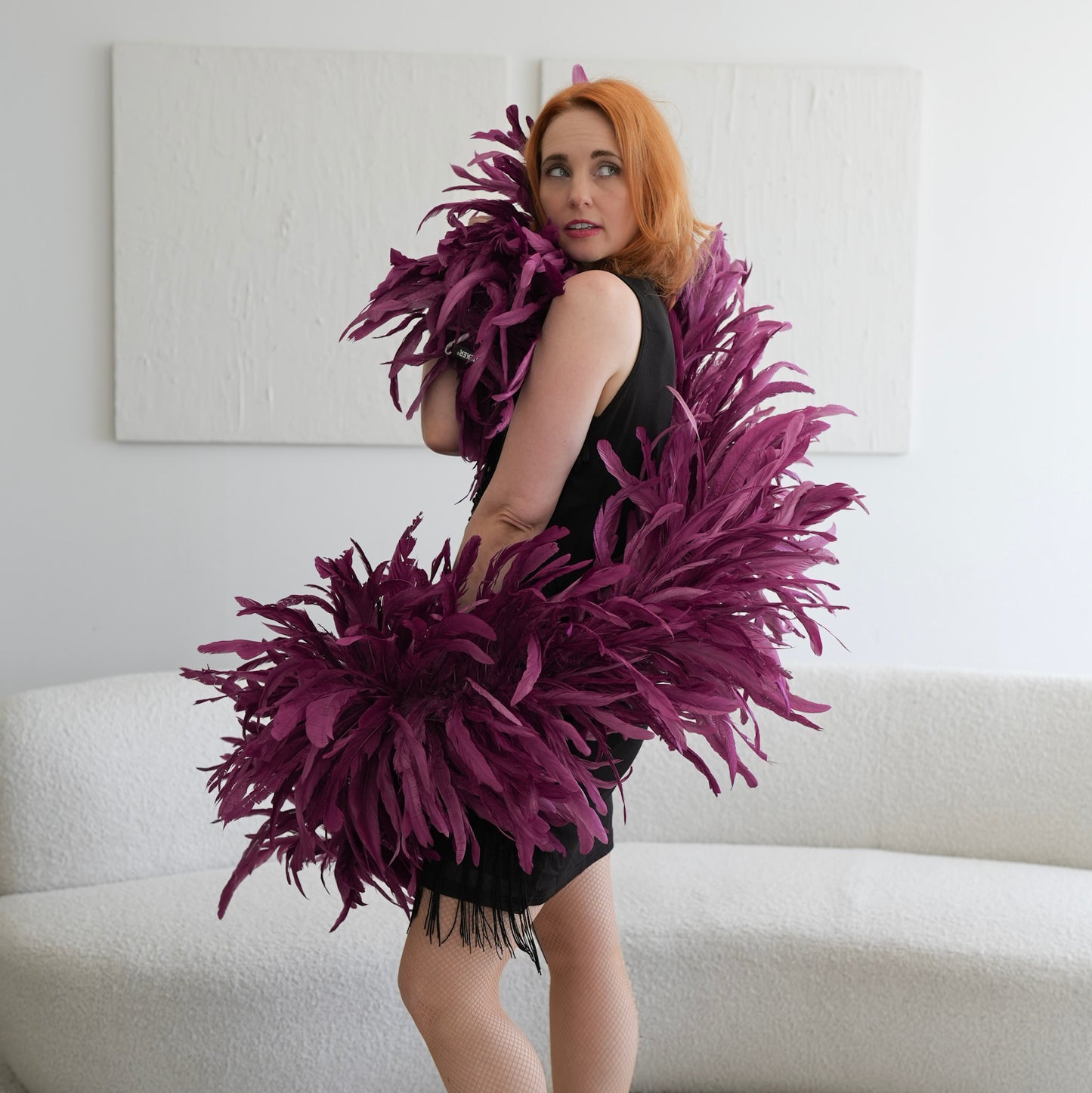 Limited Edition Purple Coque Tail Feather Boa