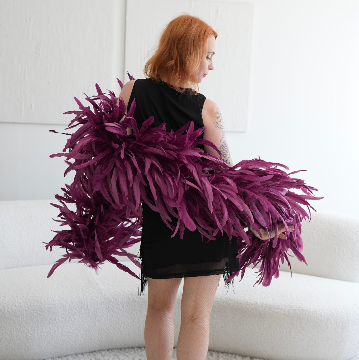 Limited Edition Purple Coque Tail Feather Boa