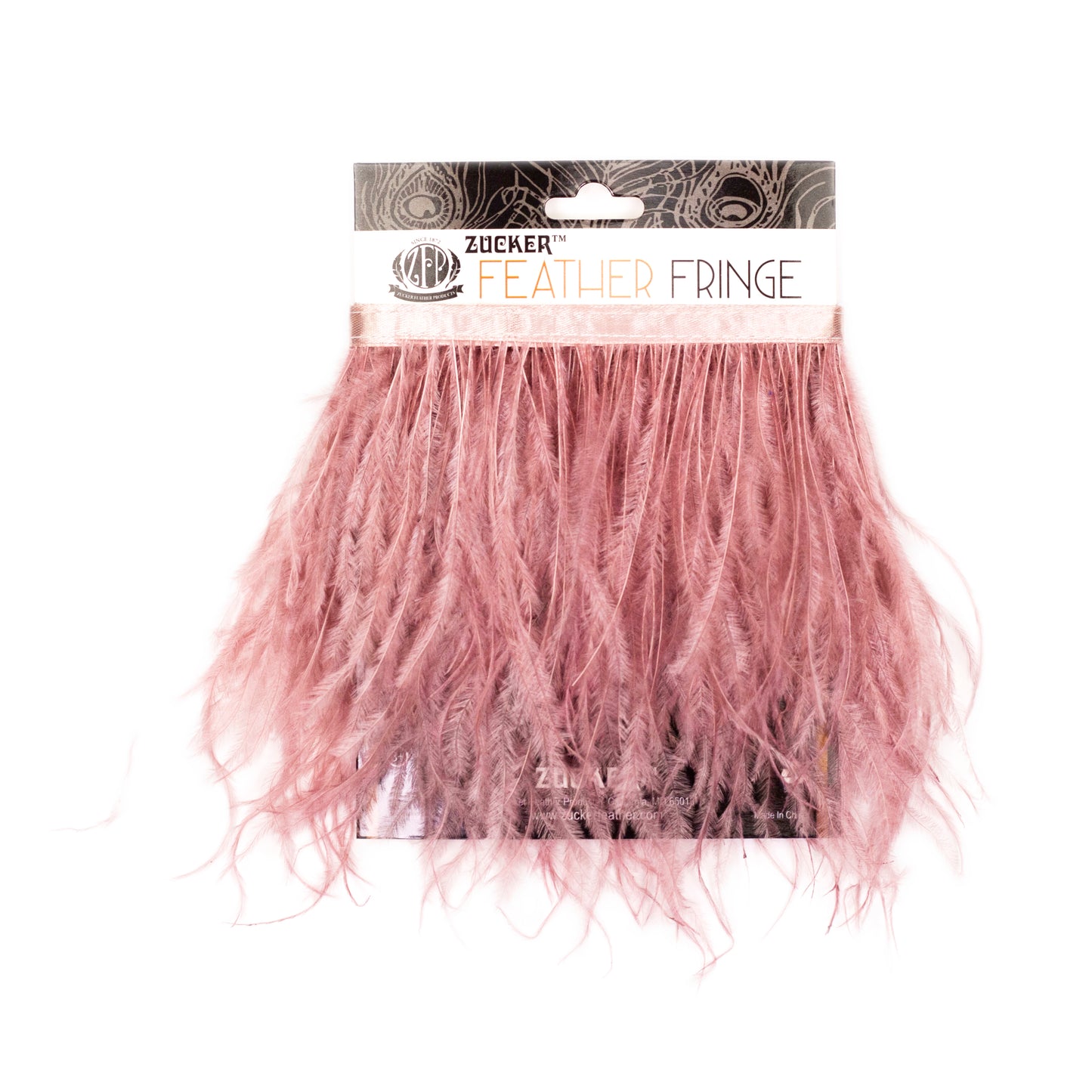 One-Ply Ostrich Feather Fringe - 1 Yard - Mauve
