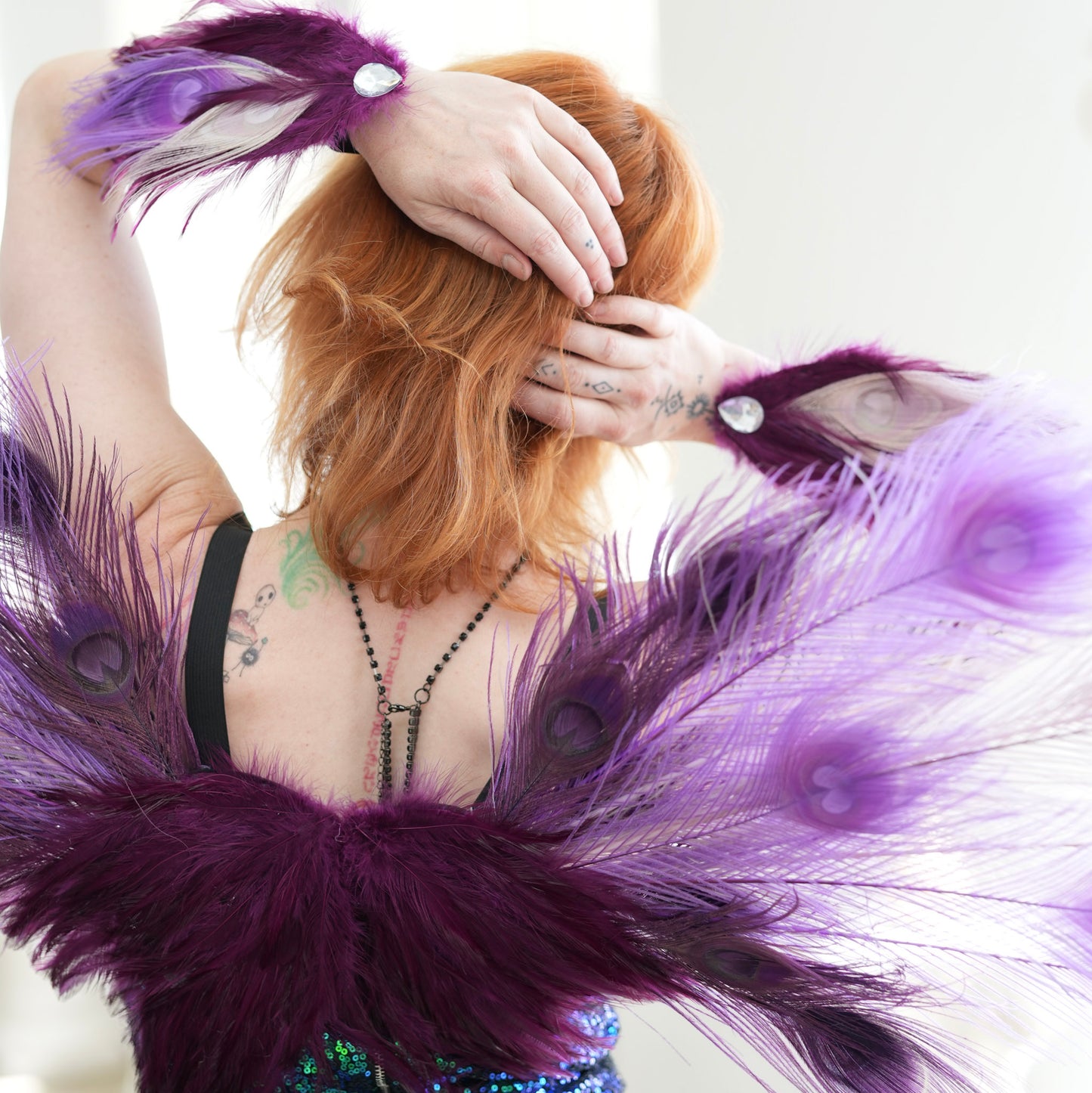 Moonbeam Peacock Fairy Wings & Cuffs