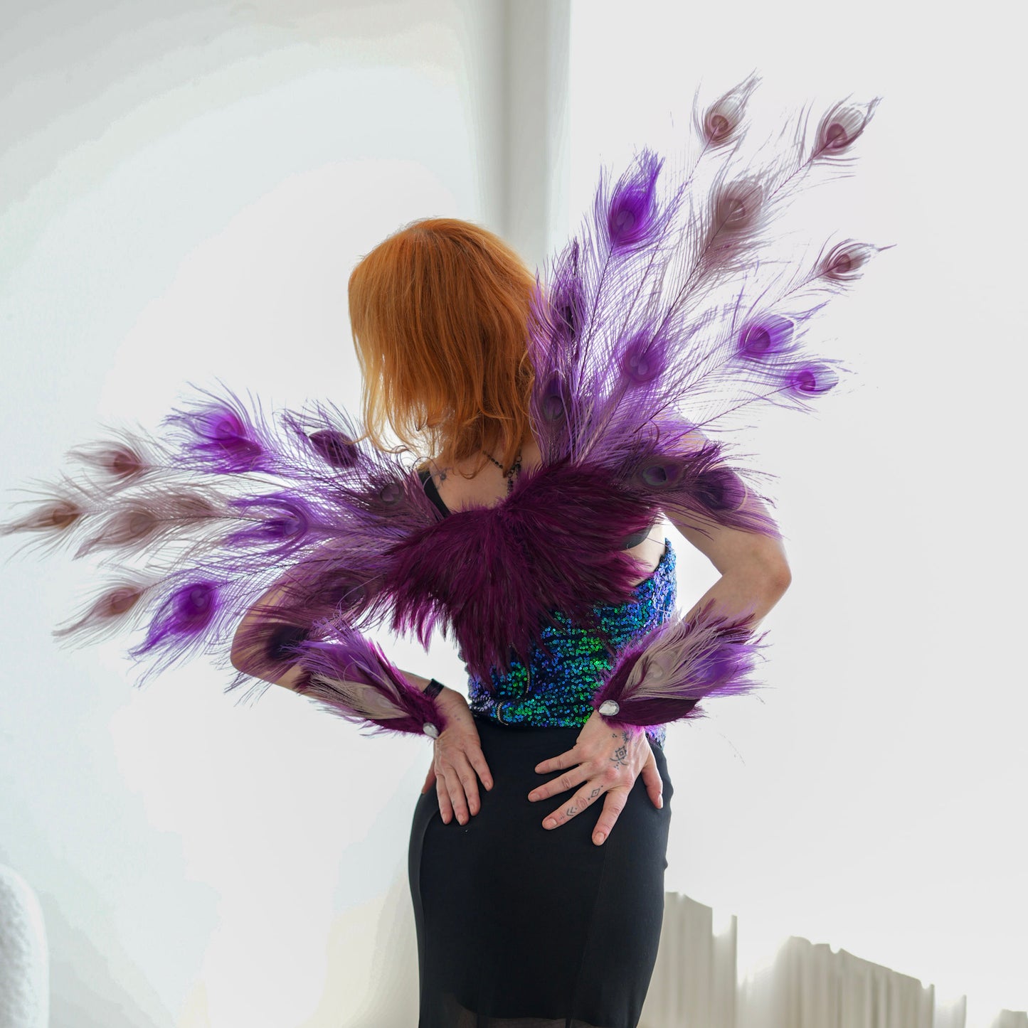 Moonbeam Peacock Fairy Wings & Cuffs