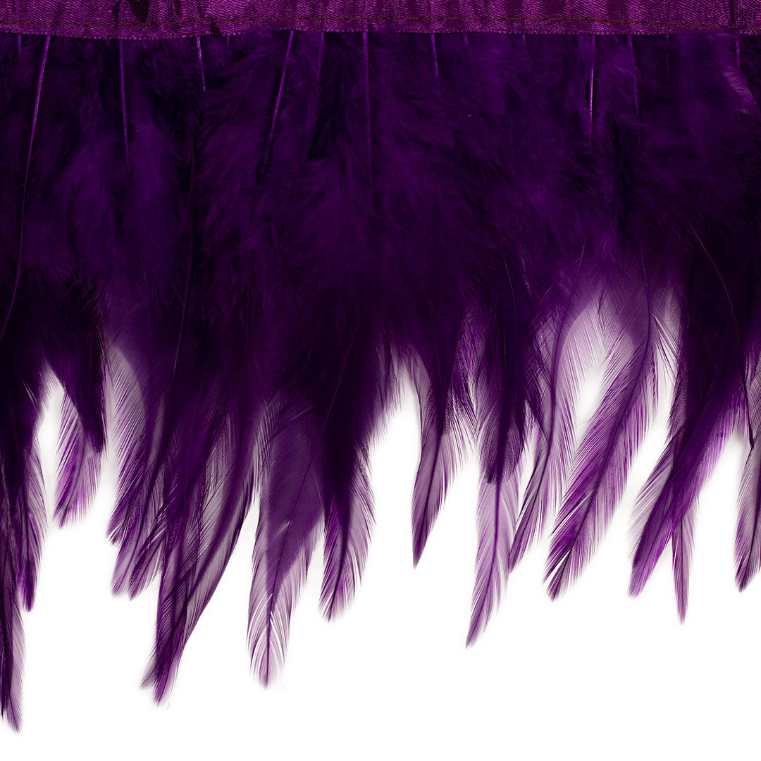 Rooster Saddle Fringe With Bias 6-8 inch   1yd Bolt --Purple