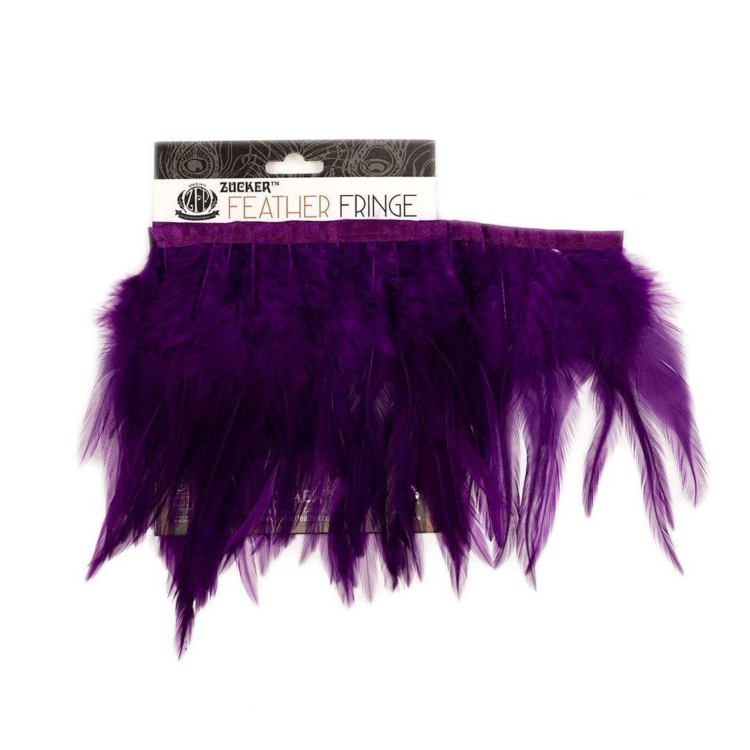 Rooster Saddle Fringe With Bias 6-8 inch   1yd Bolt --Purple