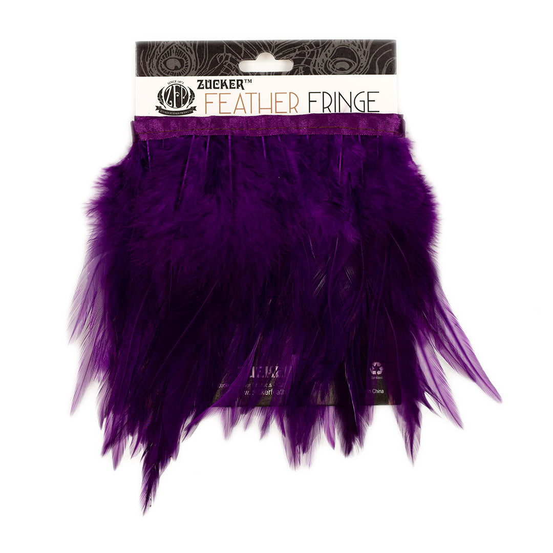Rooster Saddle Fringe With Bias 6-8 inch   1yd Bolt --Purple