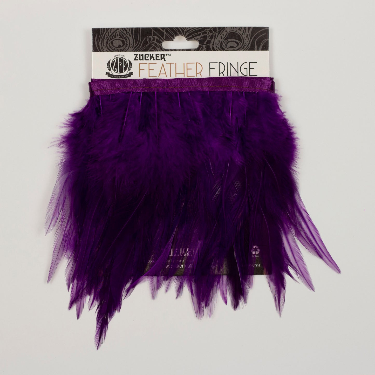 Rooster Saddle Fringe With Bias 6-8 inch   1yd Bolt --Purple