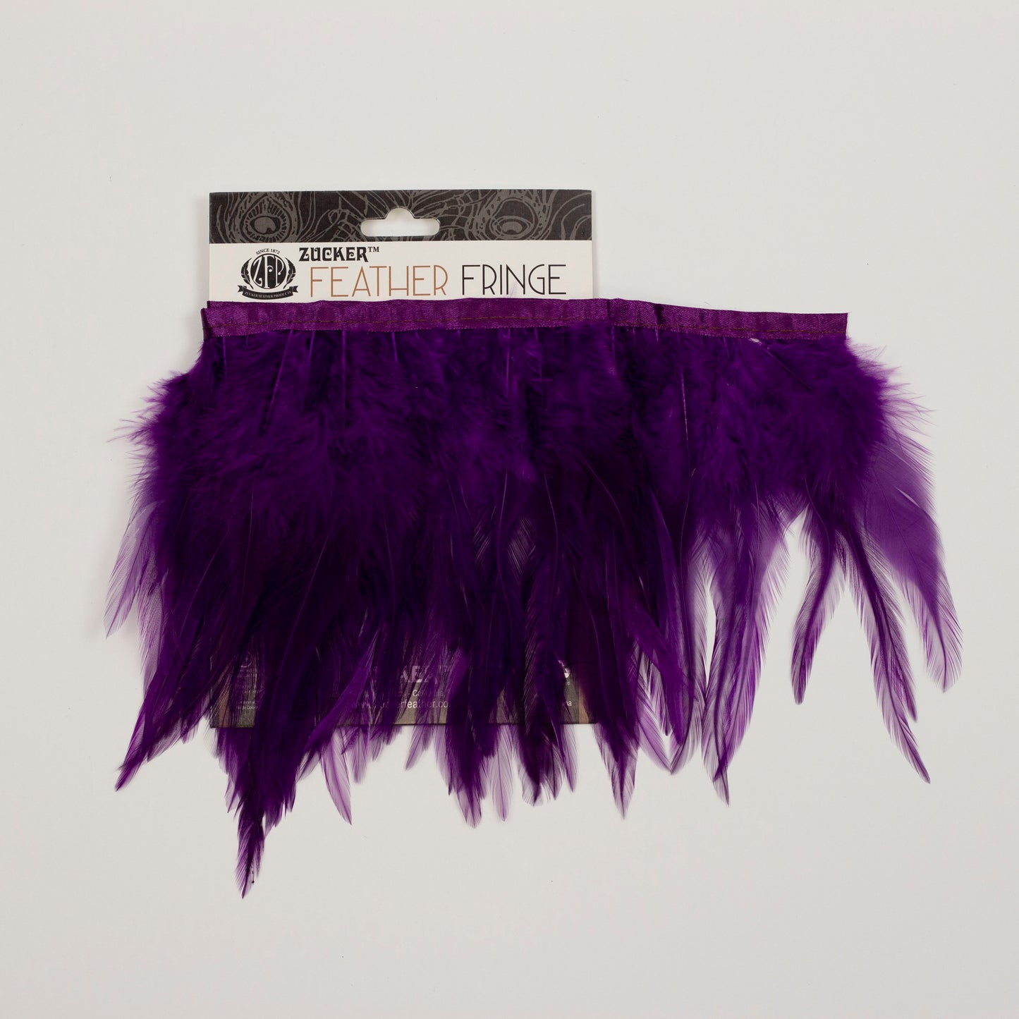Rooster Saddle Fringe With Bias 6-8 inch   1yd Bolt --Purple