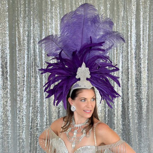 purple showgirl headpiece