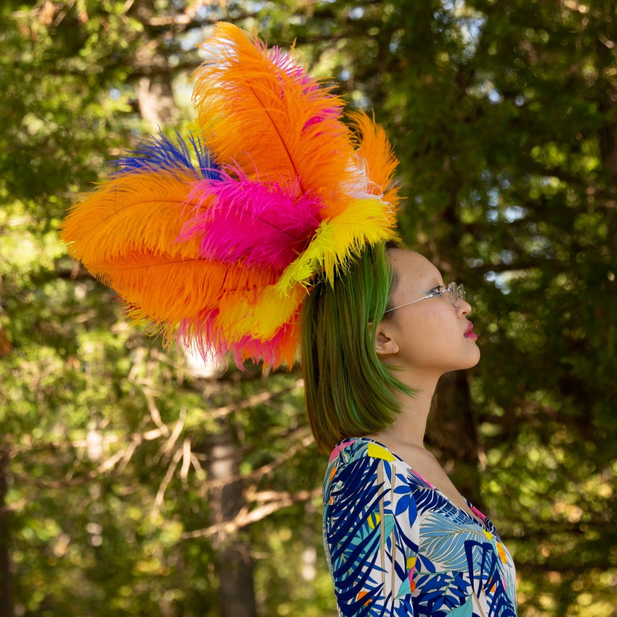 Rainbow 3 in 1 Upcycled Feather Costume Wings - Feathers