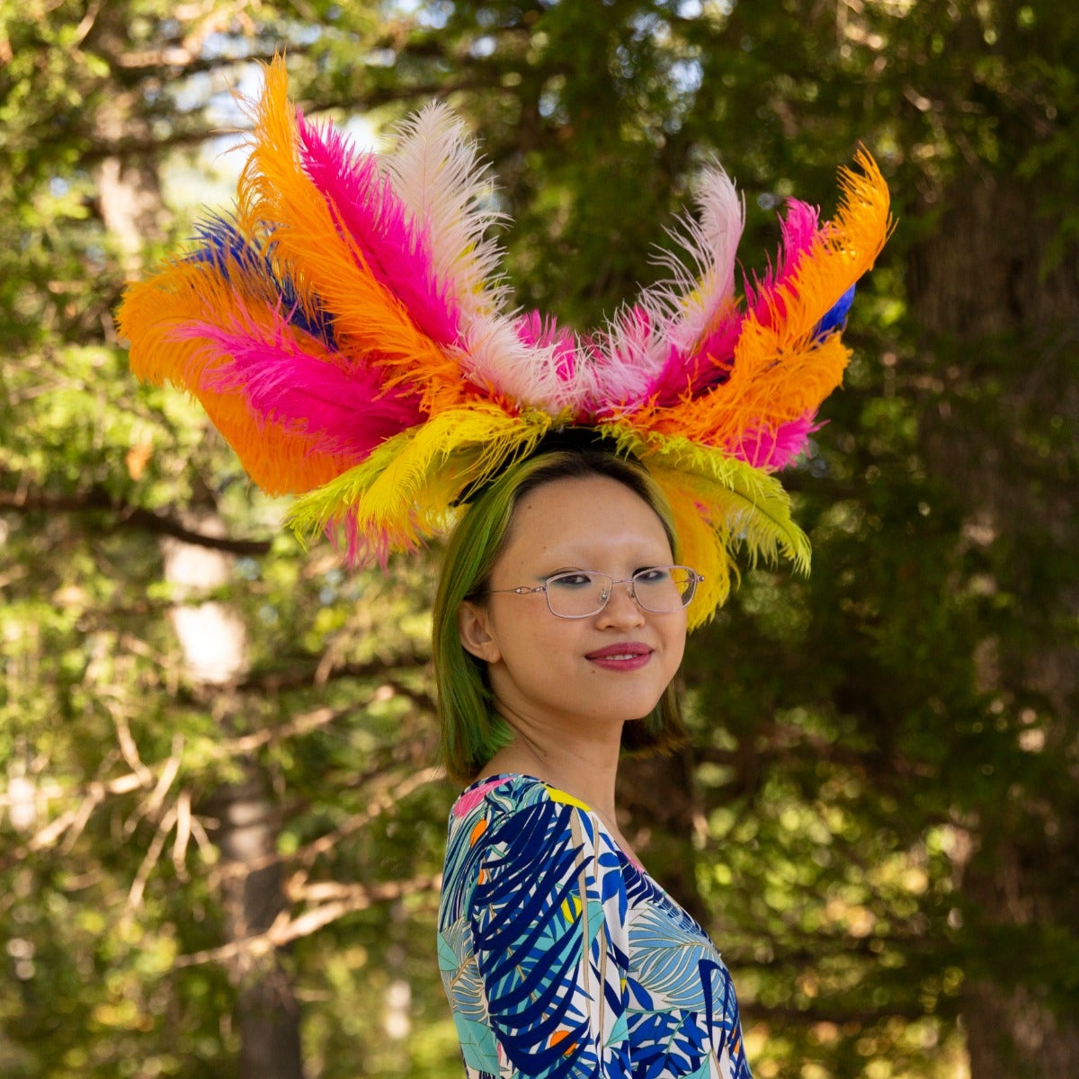 Rainbow 3 in 1 Upcycled Feather Costume Wings - Feathers