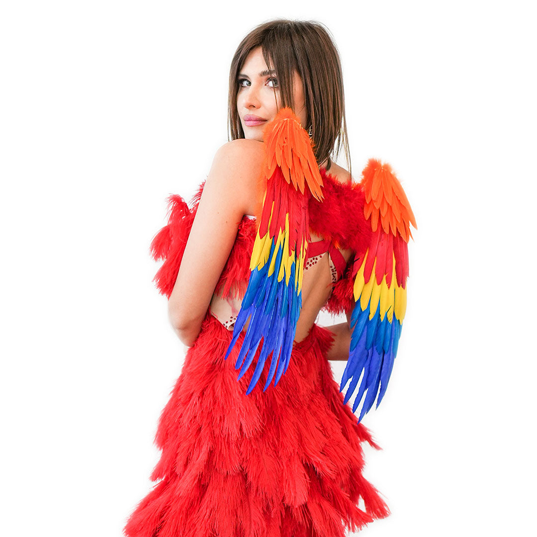 Scarlet Macaw Costume Feather Wings