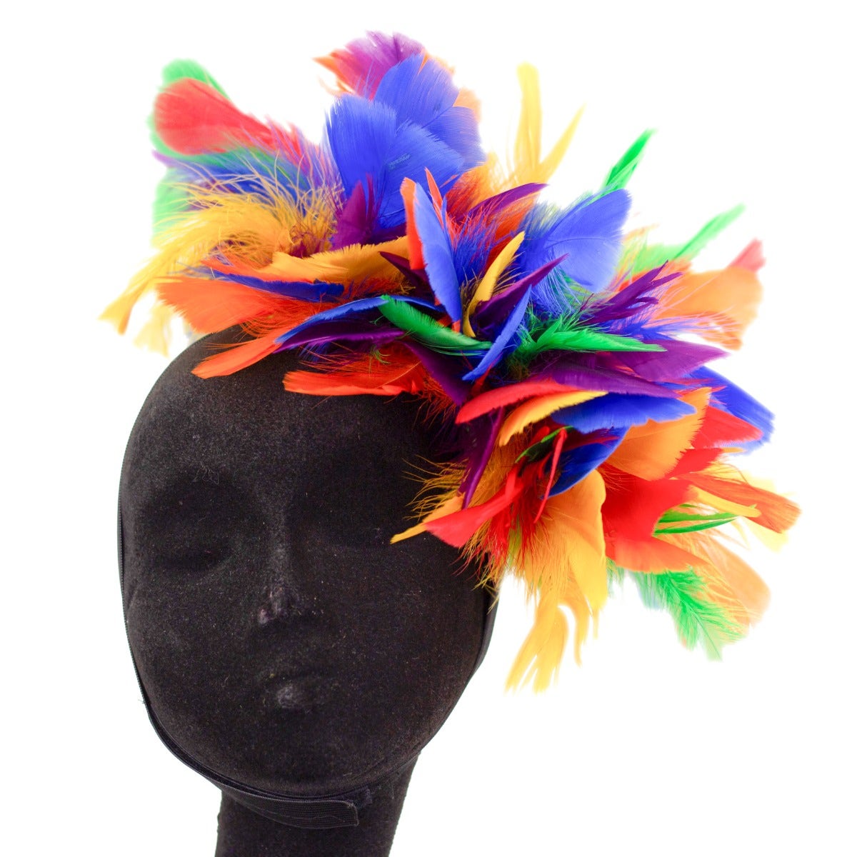 Rainbow Puff Fascinator - Feathers