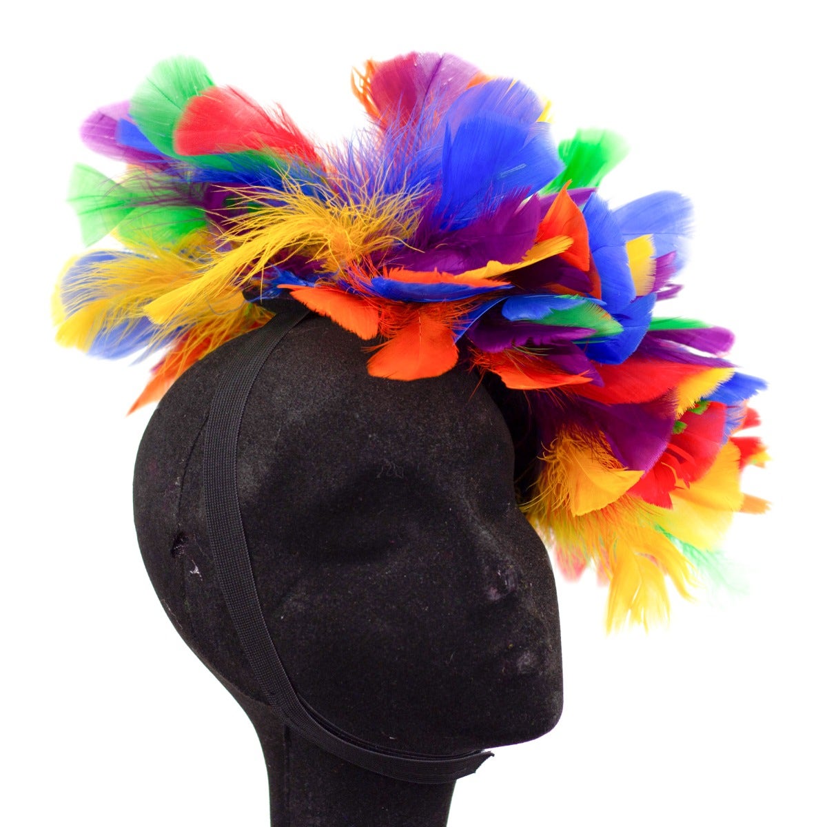 Rainbow Puff Fascinator - Feathers