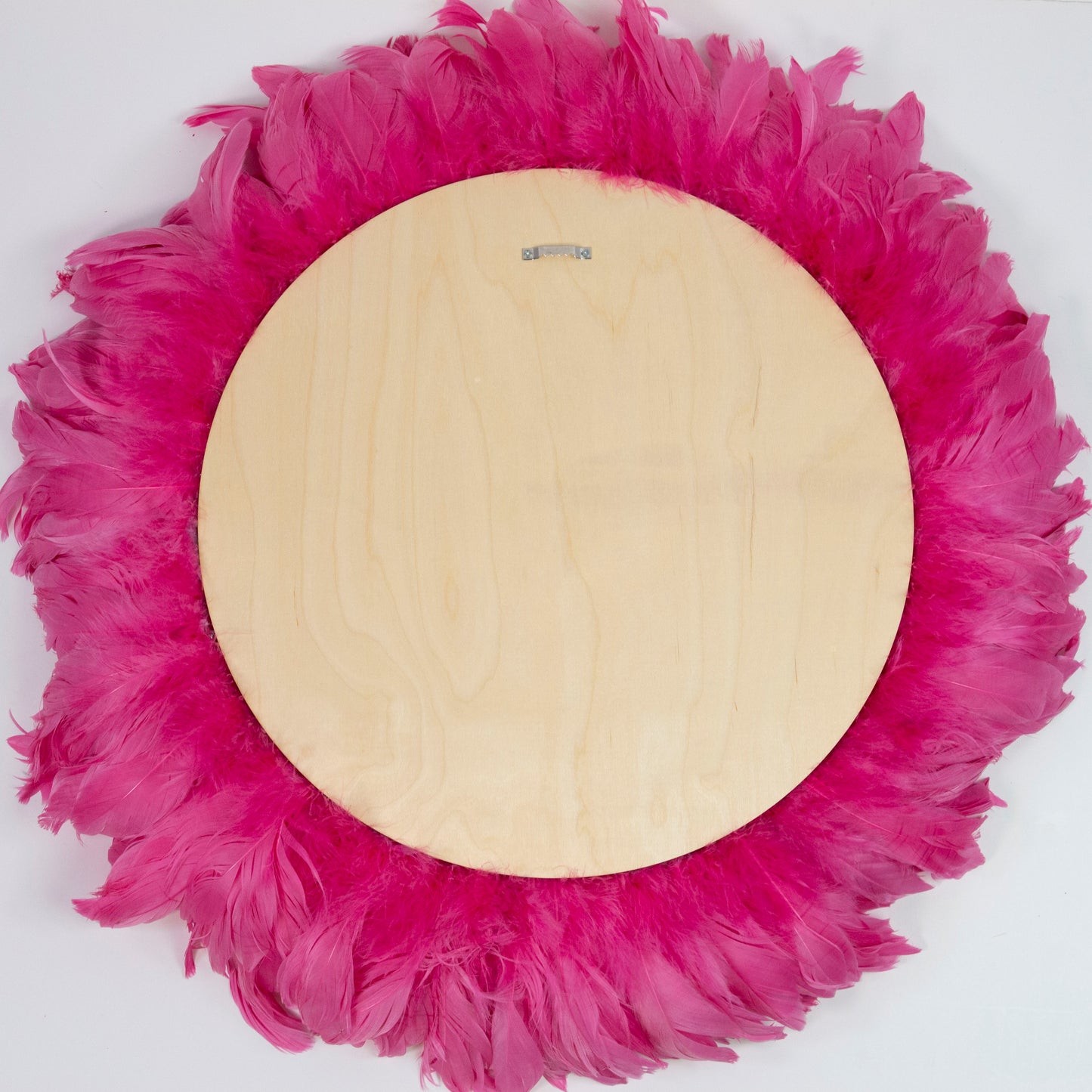 Juju Hat Nagoire Feather Wall Art 16 inch Wood Base   24-26 inch DIA --Raspberry Sorbet