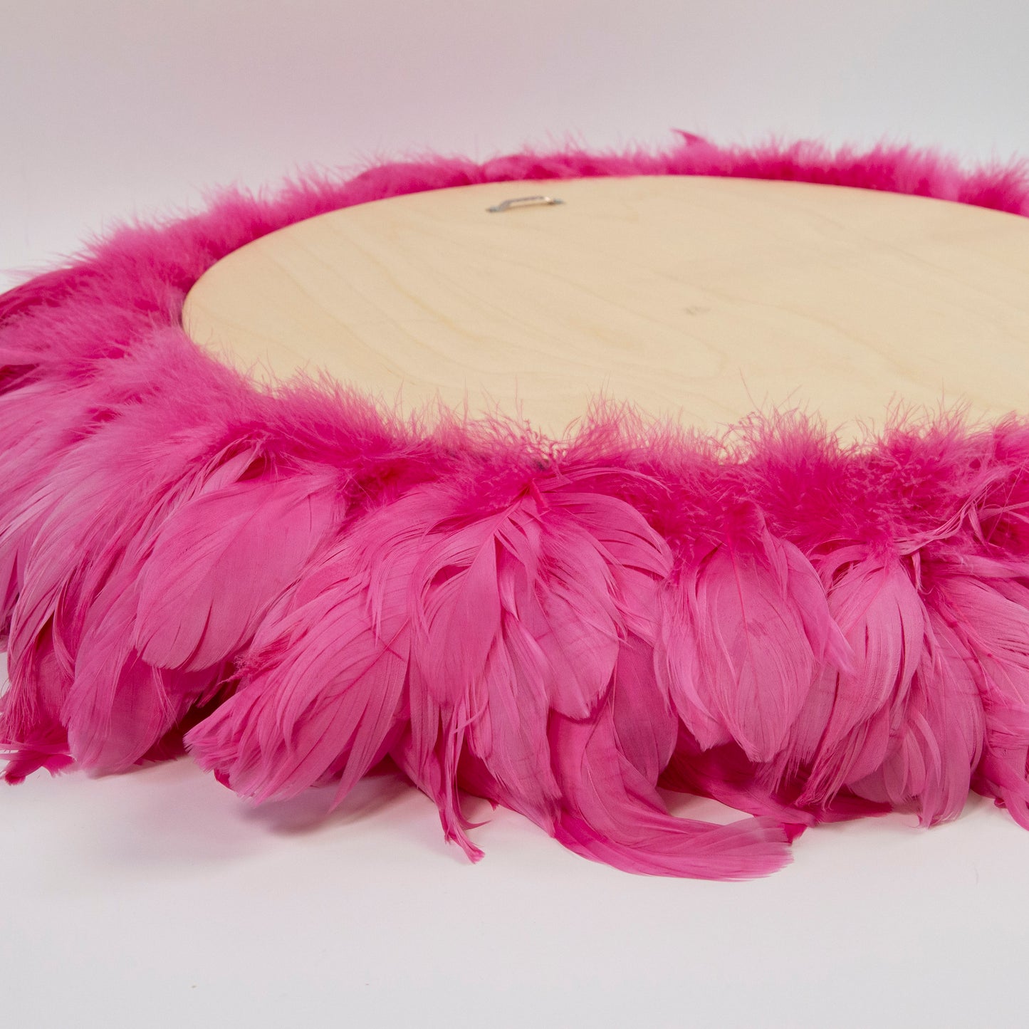 Juju Hat Nagoire Feather Wall Art 16 inch Wood Base   24-26 inch DIA --Raspberry Sorbet