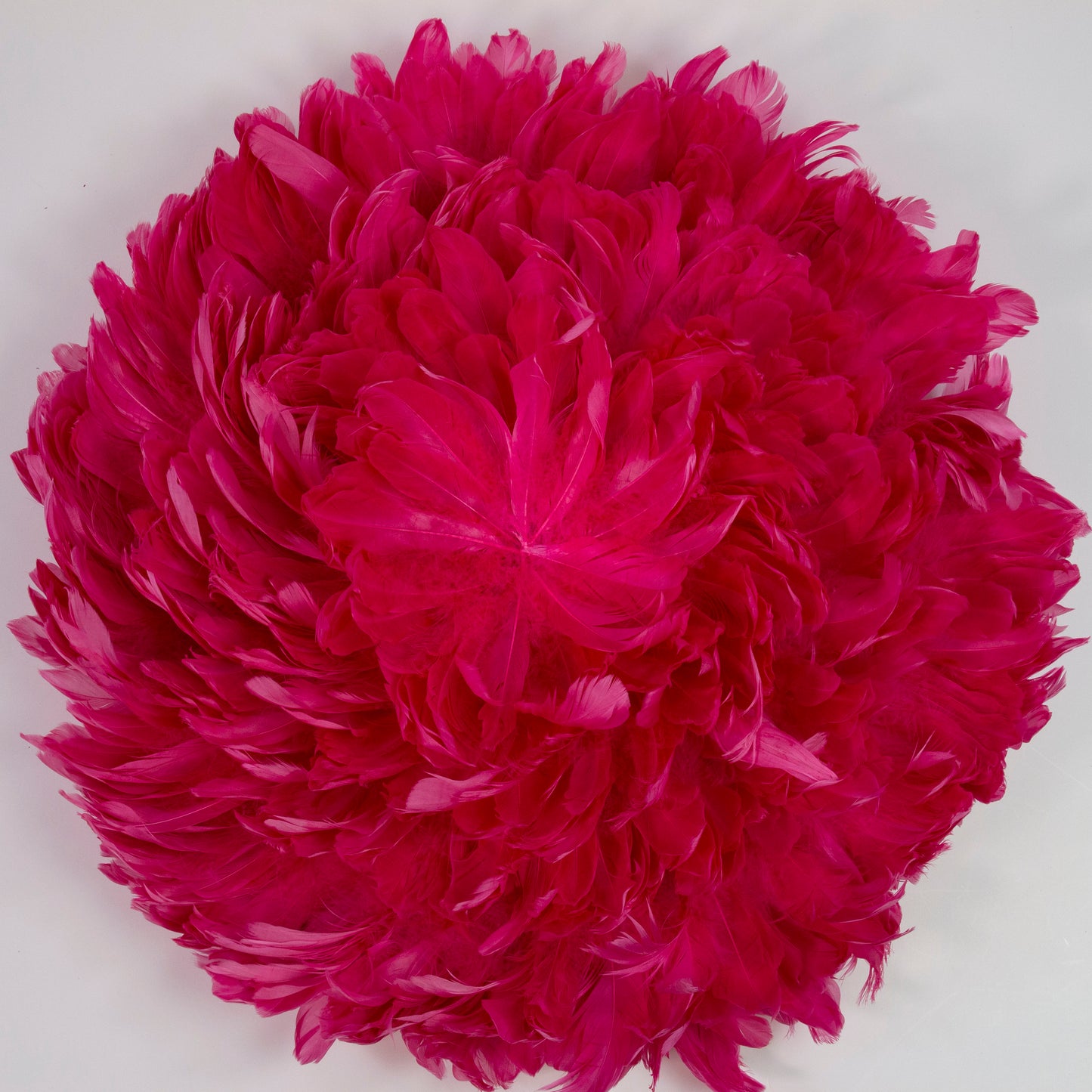 Juju Hat Nagoire Feather Wall Art 16 inch Wood Base   24-26 inch DIA --Raspberry Sorbet