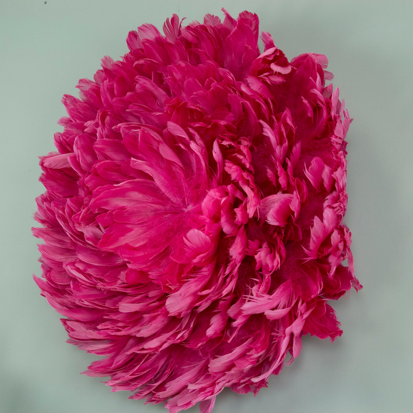 Juju Hat Nagoire Feather Wall Art 16 inch Wood Base   24-26 inch DIA --Raspberry Sorbet