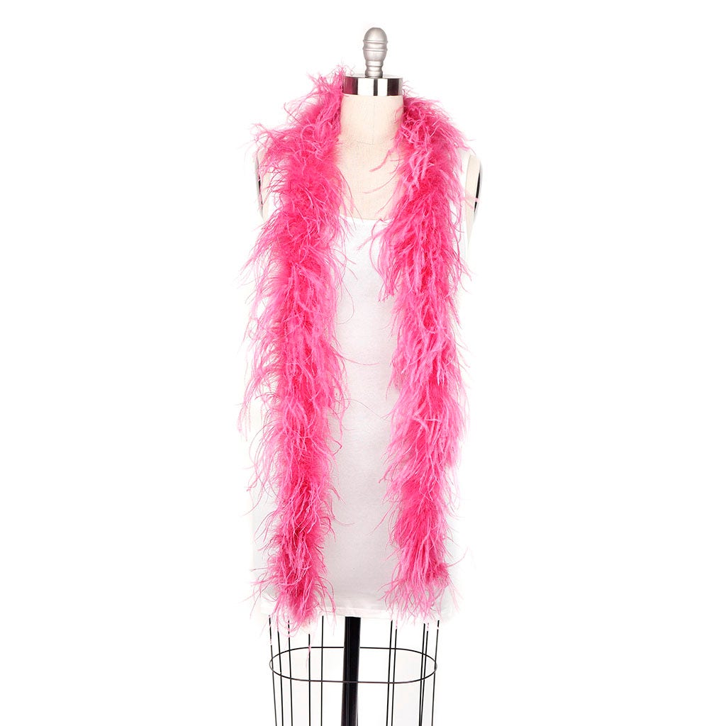 Raspberry Pink 2 Ply Ostrich Feather Boa - Ostrich Boa