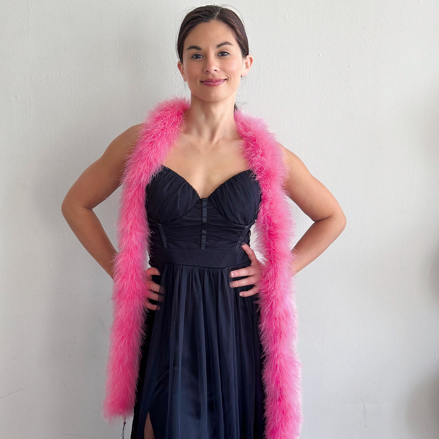 Full Marabou Feather Boa - Raspberry Sorbet