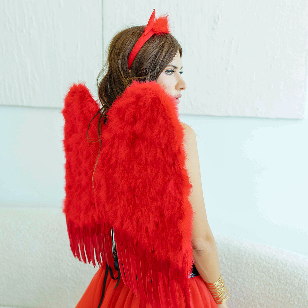 Medium Angel Costume Wings - Red