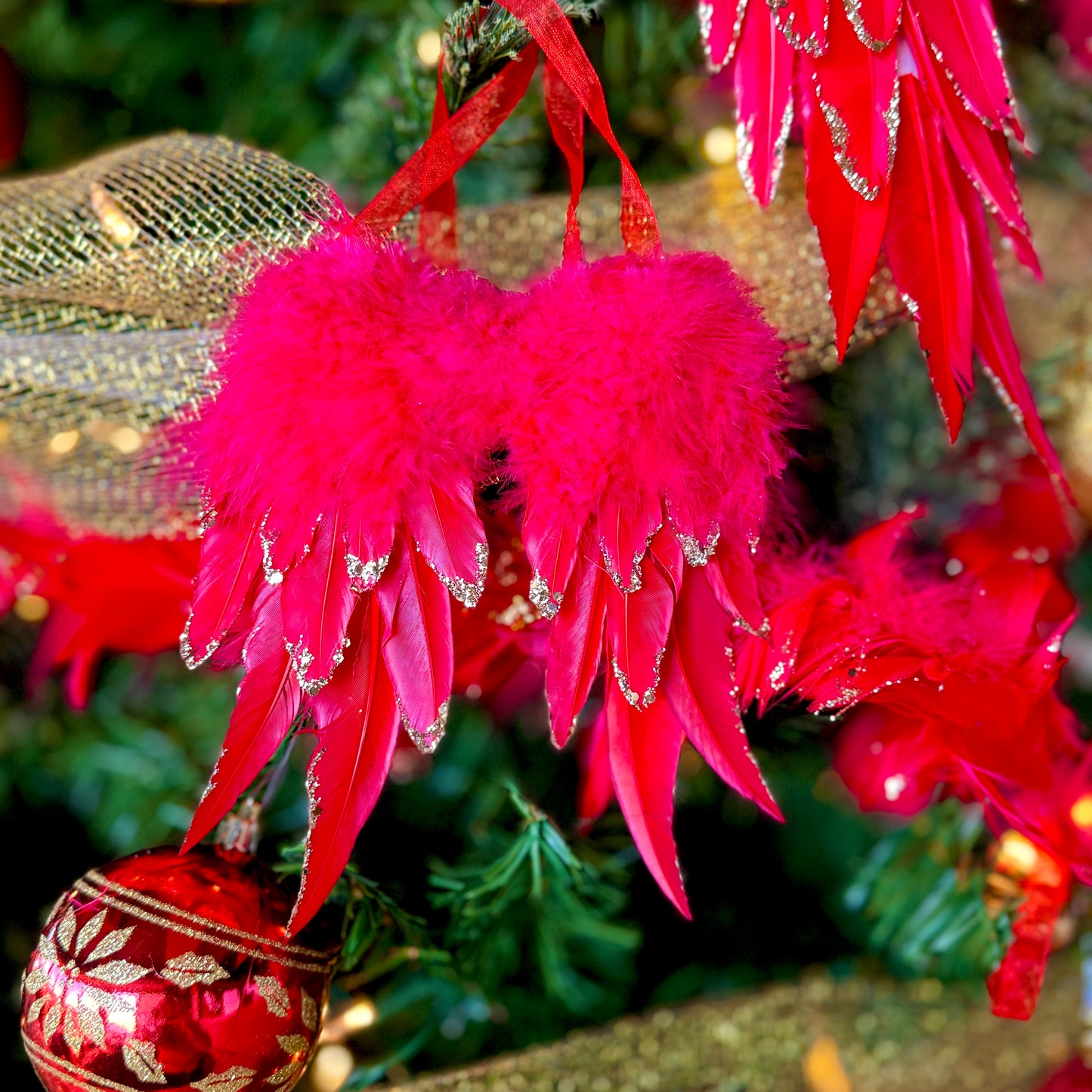 Red Angel Wing Ornament