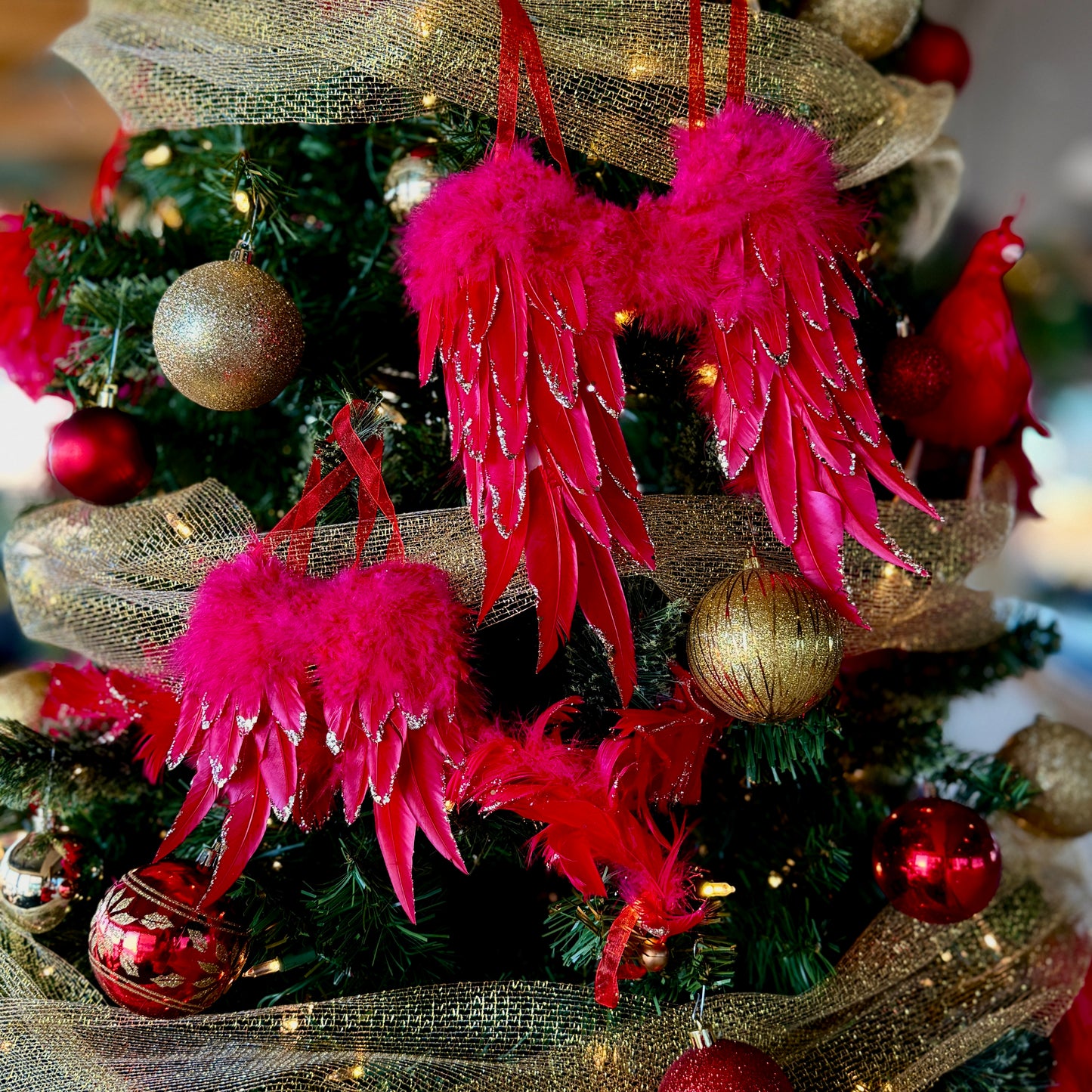 Red Angel Wing Ornament