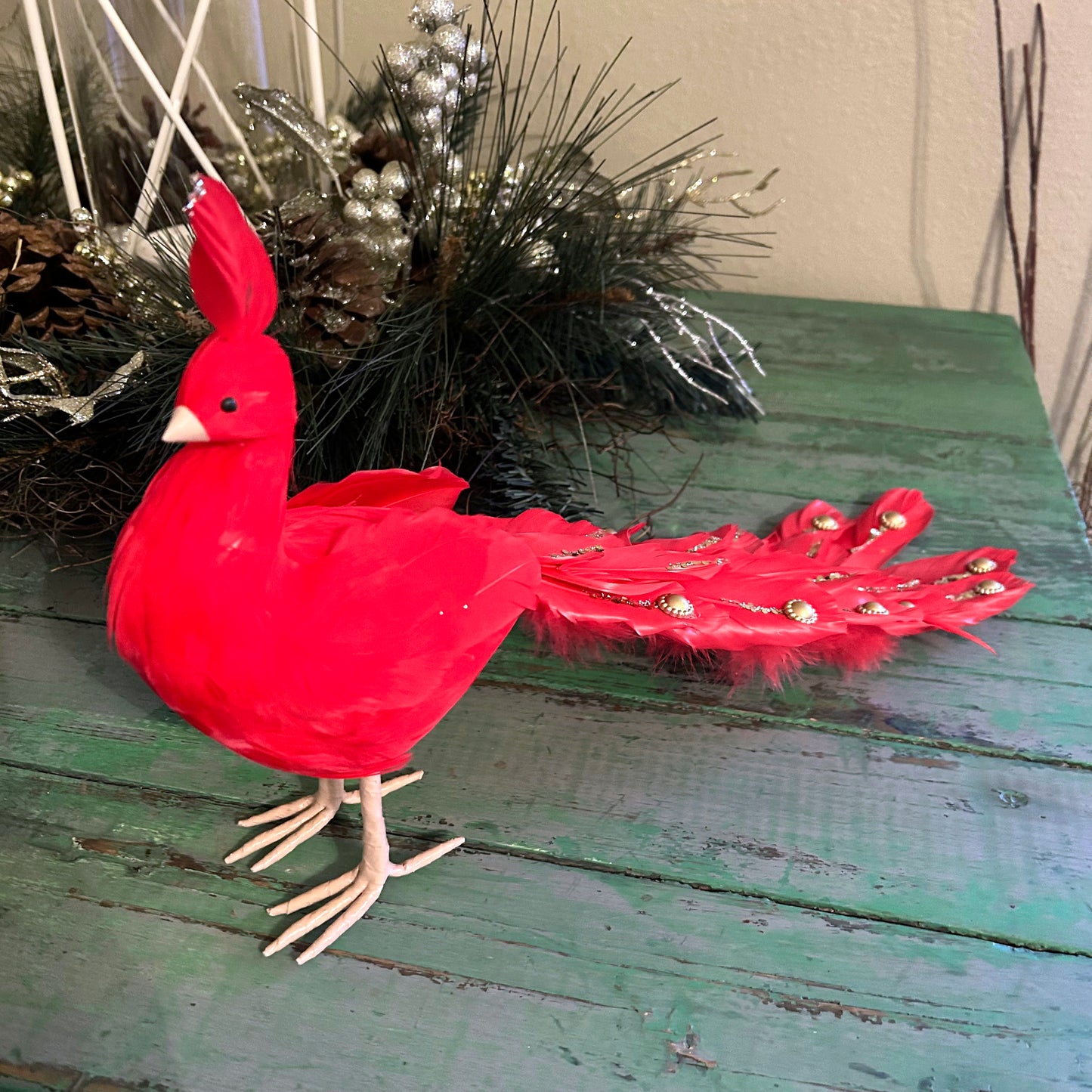 Red Peacock Ornament