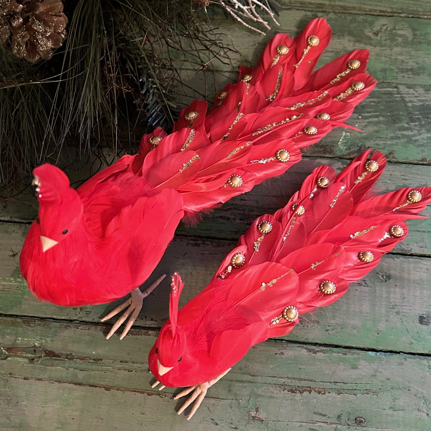 Red Peacock Ornament