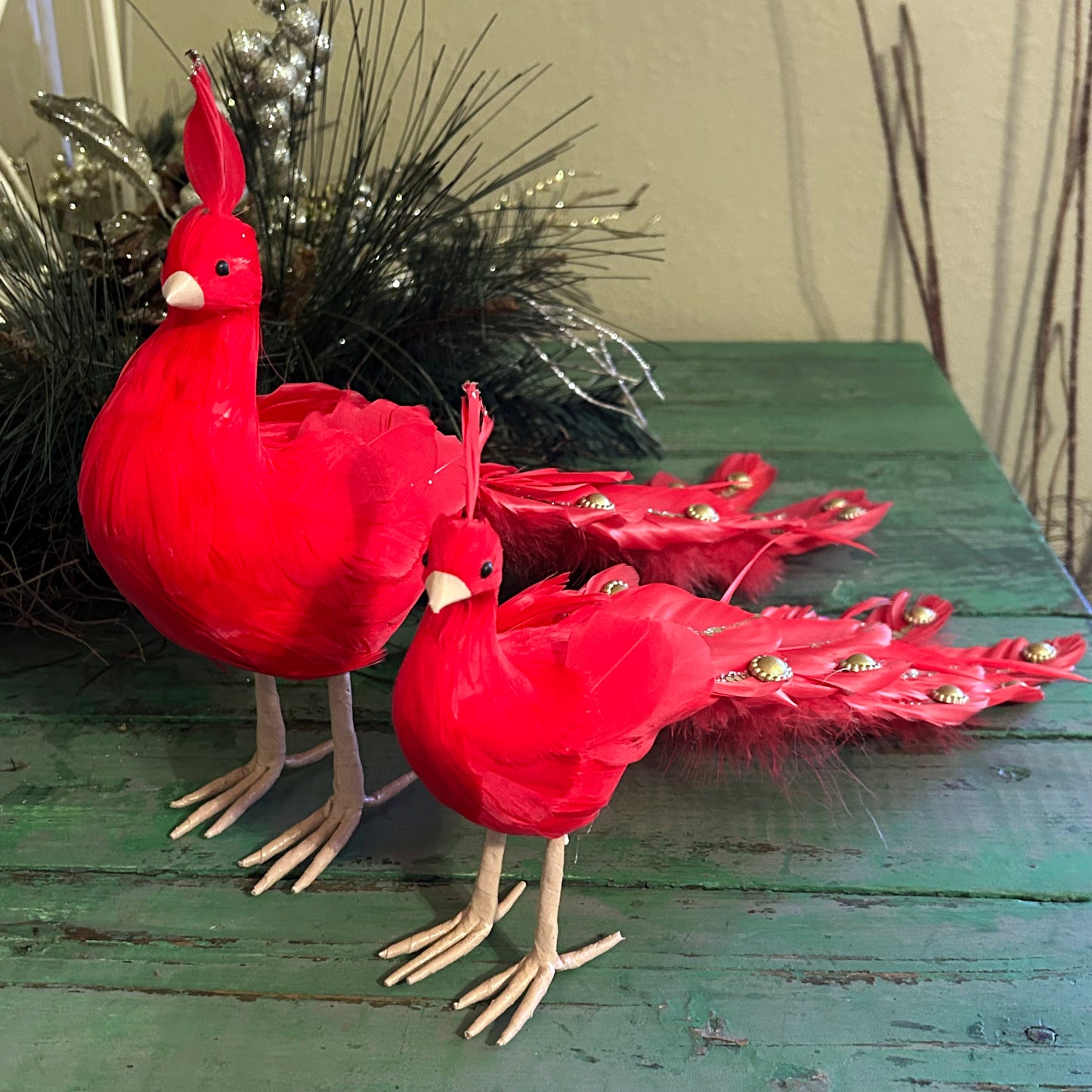 Red Peacock Ornament