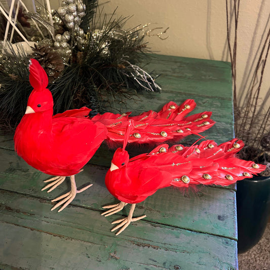 Red Peacock Ornament