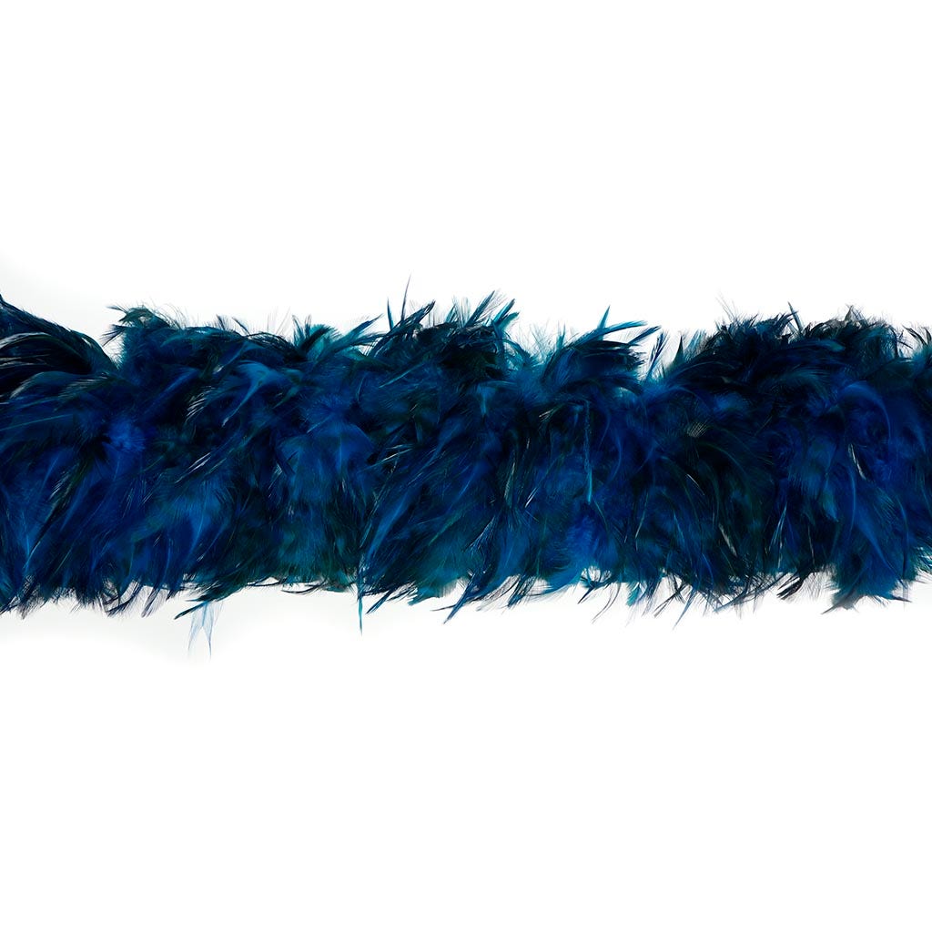 Red Chinchilla Saddle Rooster Feather Boa 4-5’’ - Dark Turquoise - Rooster Boa