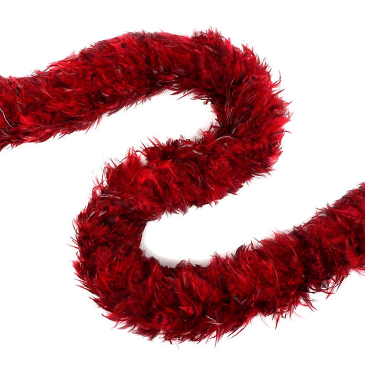 Red Chinchilla Saddle Rooster Feather Boa 5-6’’ - Red - Rooster Boa