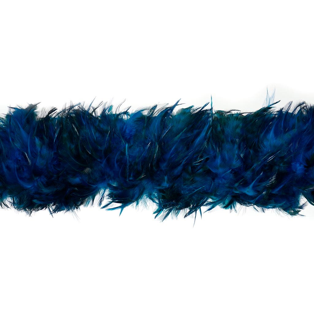 Red Chinchilla Saddle Rooster Feather Boa 5-6’’ - Dark Turquoise - Rooster Boa